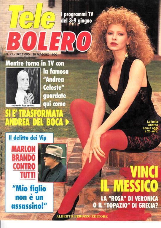 Andrea Del Boca Tele Bolero Magazine 30 May 1990 Cover Photo Italy