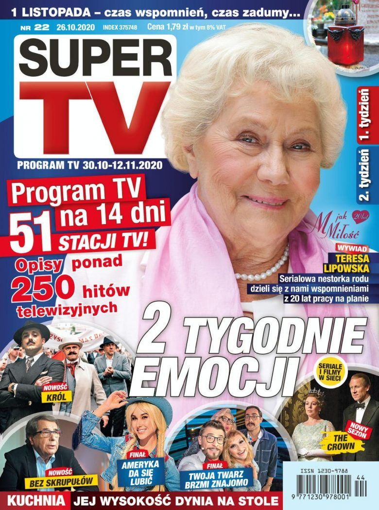 Teresa Lipowska Super Tv Magazine 30 October 2020 Cover Photo Poland