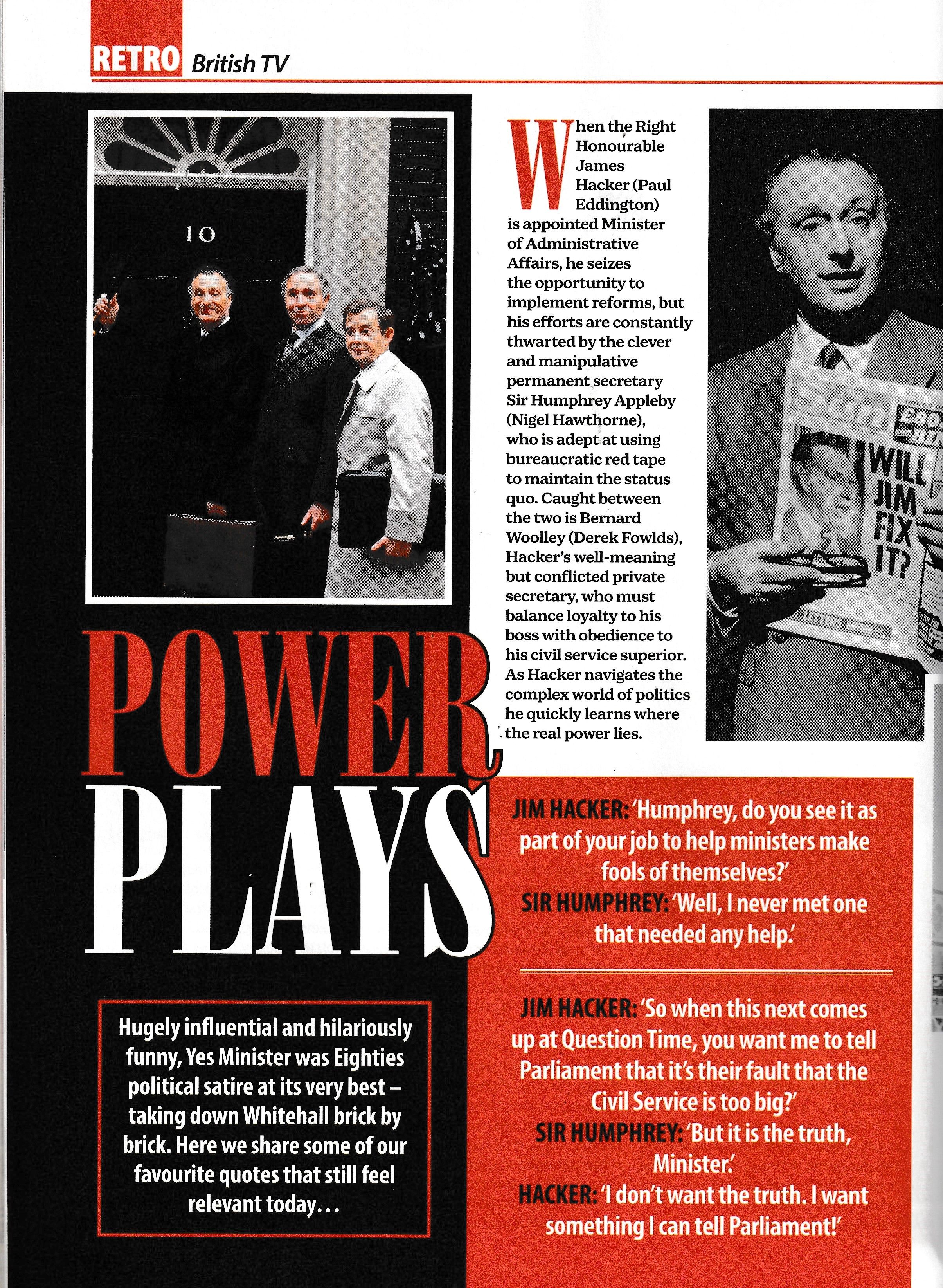 Yes Minister - Yours Retro Magazine Pictorial [United Kingdom] (November 2024)