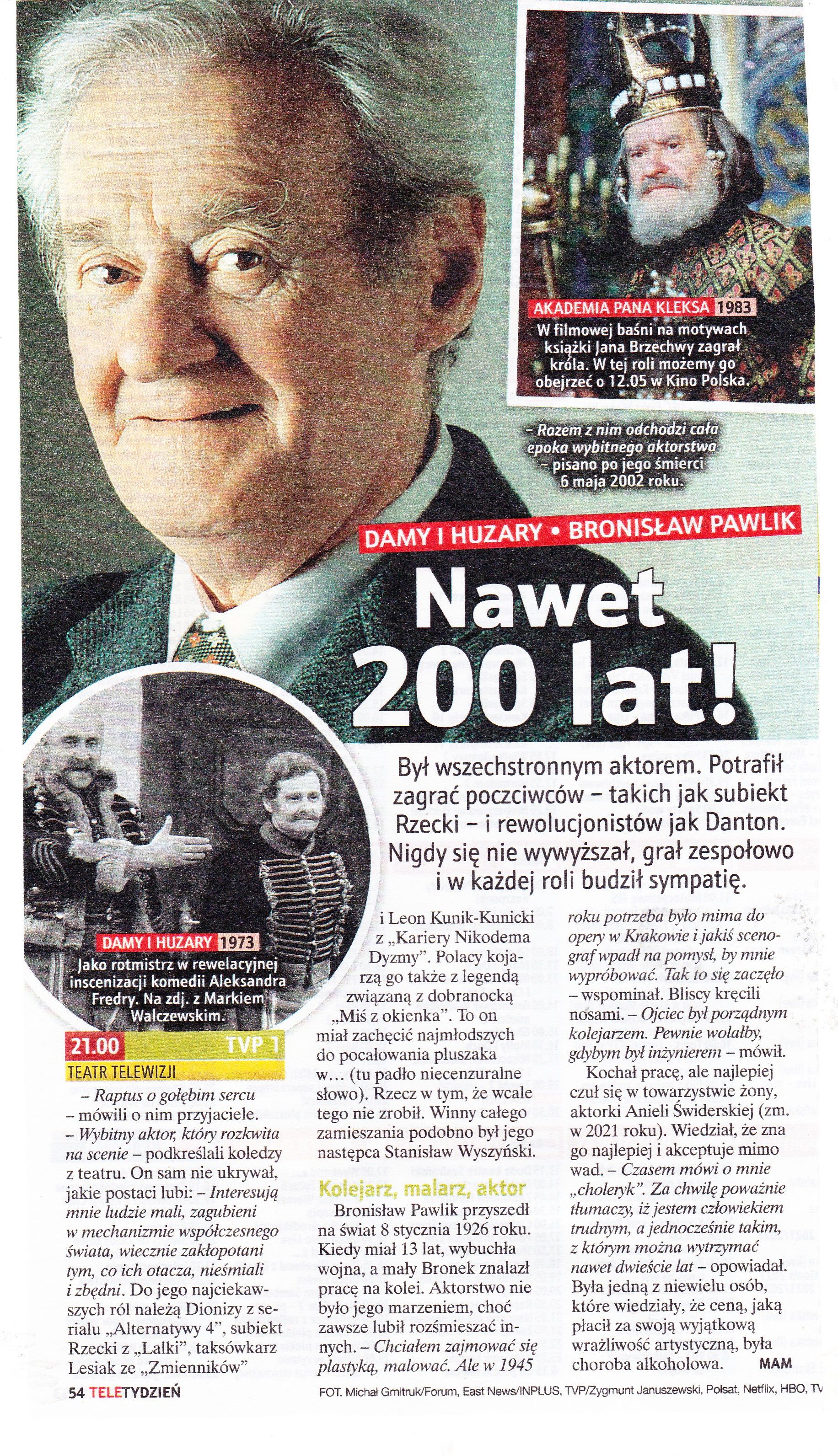 Bronislaw Pawlik - Tele Tydzień Magazine Pictorial [Poland] (13 May 2022)